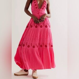 Free People Real Love Embroidered Dress Moxie Combo Size Small